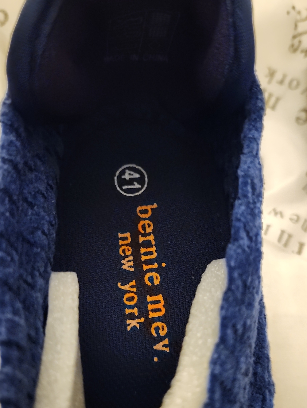 New Bernie Mev Woven Chenille Cobalt Blue Wedge Shoes 41 10 - Picture 3 of 5
